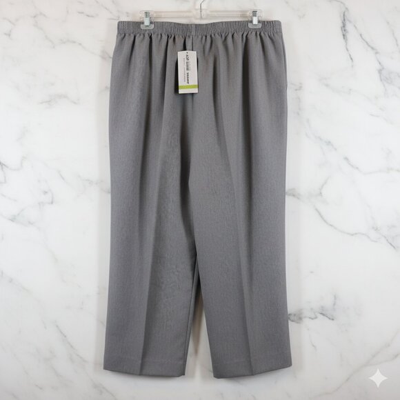 Alfred Dunner Sweet Temptation Women's Gray Pull On Pants With Pockets Size 14 - Picture 1 of 9